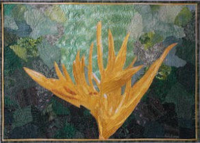 Image - orange flower on green background